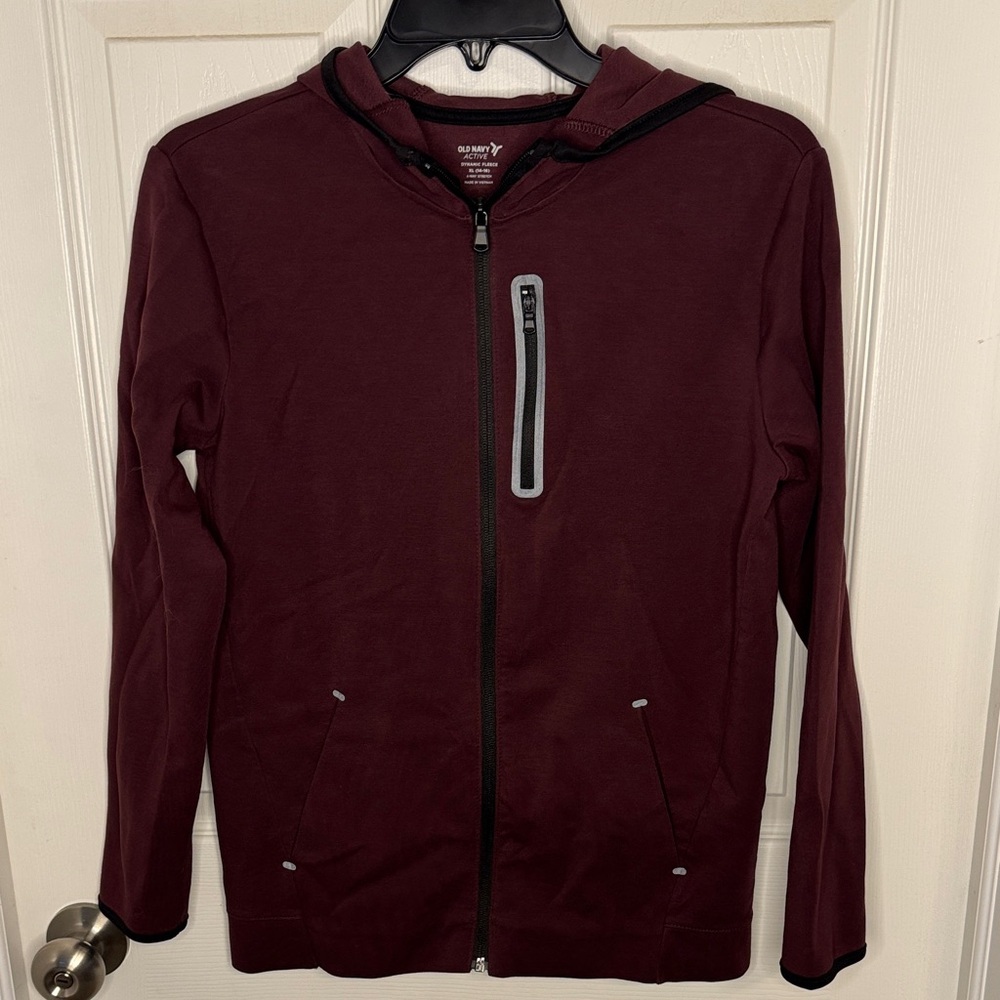 NWOT Old Navy Boys Burgundy Zip-Up Active Sweatshirt